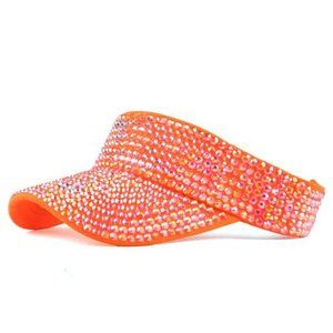 NWOT Rhinestone Sun Visor - Orange